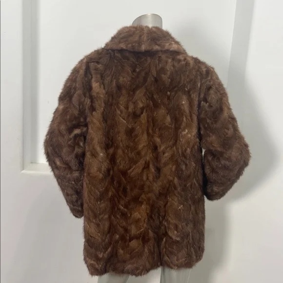 Vintage Bullock’s 50’s-60’s Fur Brown Coat with Pockets Lightweight - Picture 2 of 12
